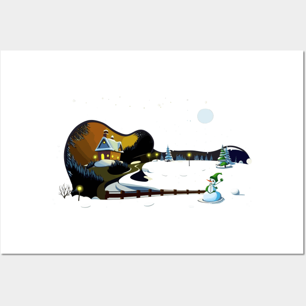 Christmas Guitar Gifts Guitarist Musician Concert Guitar Wall Art by KsuAnn